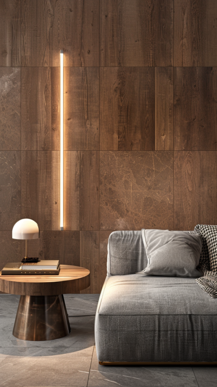 duolong123321 A modern living room featuring a luxurious wooden d679f696 ce2d 4375 a366 1fed80bbac2e